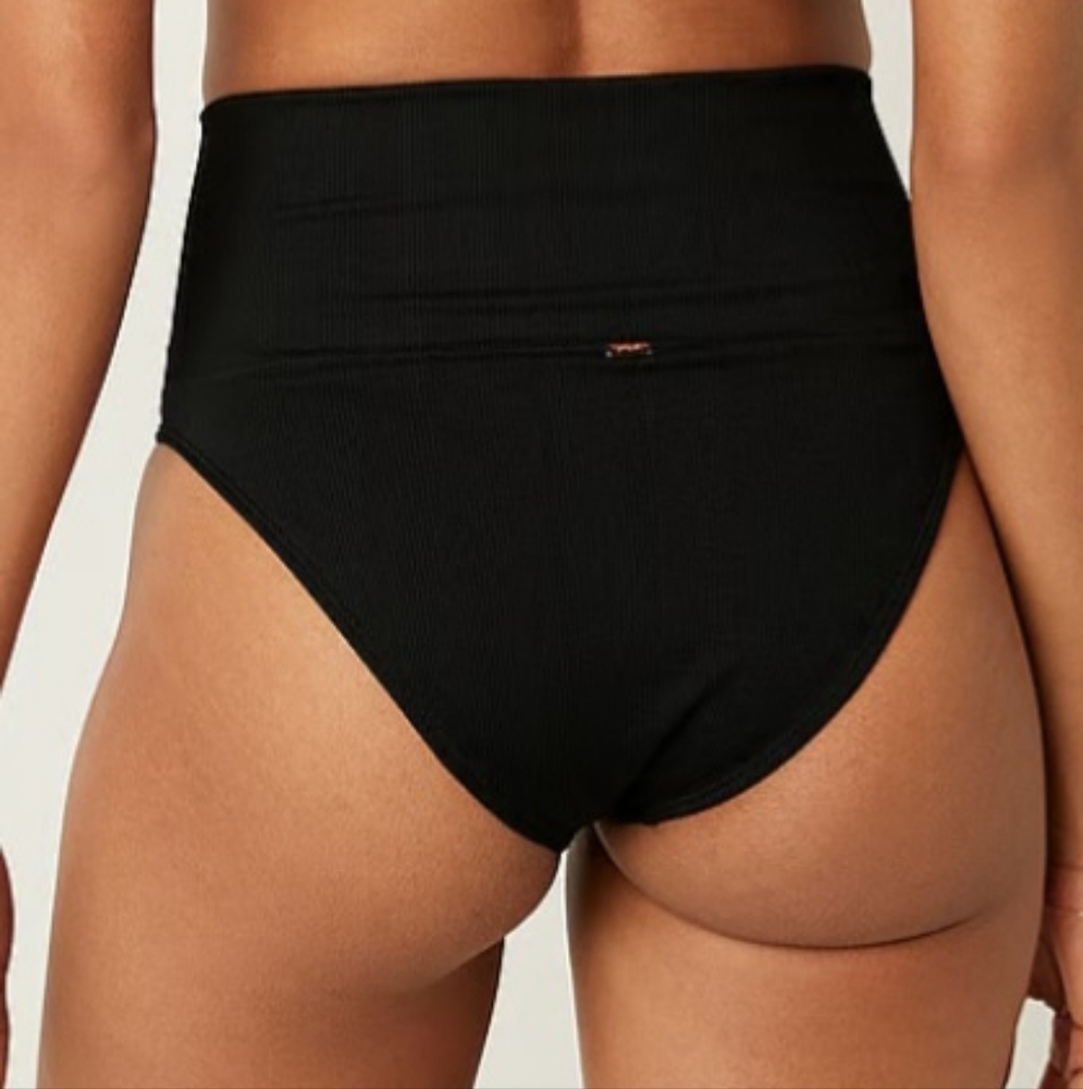 M L XL PINK Swim Seamless High Waist Bikini Bottom Black - Picture 3 of 4